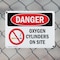 Signmission Oxygen Cylinders On Site Danger Sign, Plastic, 10in W x 7in L, 2PK OS-2PACK-DS-P-710-L-2057 - alternate 4